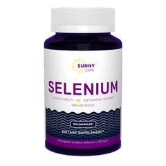 Селен, Selenium Powerful, Sunny Caps, 50 мкг, 100 капсул - фото