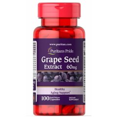 Экстракт винограда с ресвератролом, Grape Extract with Resveratrol, Puritan's Pride, 60 мг, 100 капсул - фото