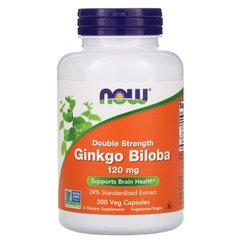 Гинкго Билоба, Ginkgo Biloba, Now Foods, 120 мг, 200 капсул - фото