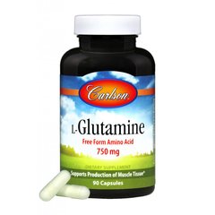 Глютамін, 750 мг, Carlson Labs, 90 капсул - фото