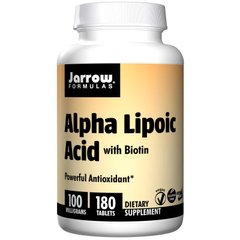 Альфа-липоевая кислота, Alpha Lipoic Acid, Jarrow Formulas, 100 мг, 180 таблеток - фото