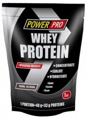 Протеїн Whey Protein, PowerPro, 1 кг - ваніла-айскрем - фото