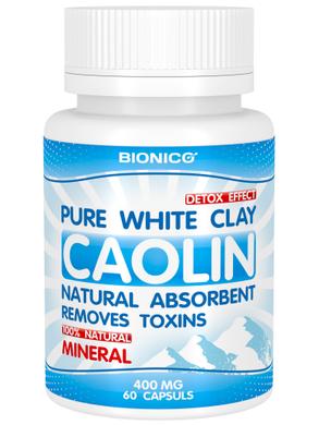 Біла глина, Каолін, Bionico, 60 капсул - фото