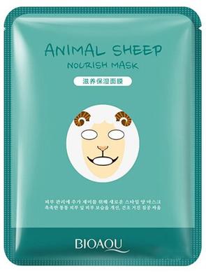 Поживна тканинна маска для обличчя з принтом "Animal Sheep Mask", Bioaqua, 30 г - фото