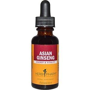 Женьшень азиатский, экстракт корня, Asian Ginseng, Herb Pharm, 30 мл - фото