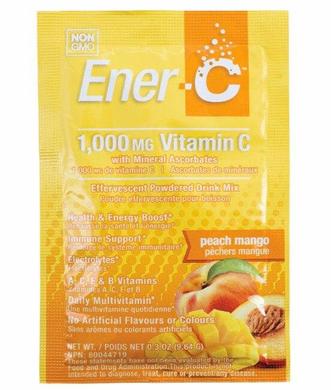 Витаминный напиток для повышения иммунитета, вкус персика и манго, Vitamin C, Ener-C, 1 пакетик - фото