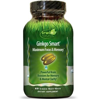 Вітаміни для мозку, Ginkgo Smart, Irwin Naturals, 60 желейних капсул - фото