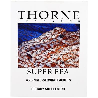 Омега-3, Super EPA, Thorne Research, 45 пакетов по 2 геля каждый - фото