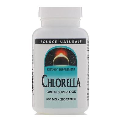 Хлорела, Chlorella, Source Naturals, 500 мг, 200 таблеток - фото