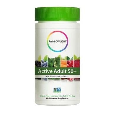 Усиленный комплекс витаминов 50+, Multivitamin Active Adult, Rainbow Light, 30 таблеток - фото