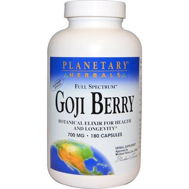 Экстракт Годжи, Goji Berry, Planetary Herbals, 700 мг, 180 капсул - фото