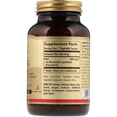 Ацетилцистеин, NAC, Solgar, 600 мг, 60 капсул - фото