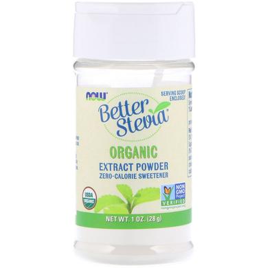 Стевія (екстракт), Better Stevia, Now Foods, органік, 28 г - фото