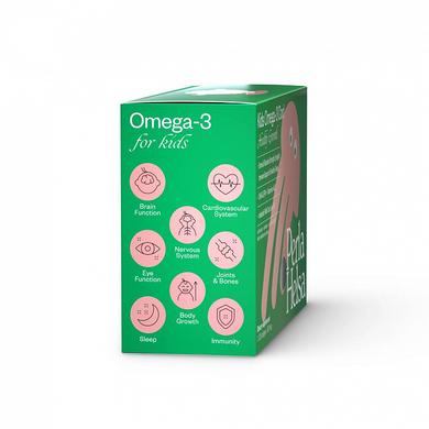 Жирні кислоти Натуральна KIDS Омега-3 + Вітаміни А і Dз, Perla Helsa, 300 мг, 120 капсул - фото