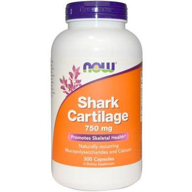 Акулячий хрящ, Shark Cartilage, Now Foods, 750 мг, 300 капсул - фото