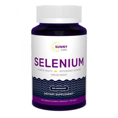 Селен, Selenium Powerful, Sunny Caps, 50 мкг, 100 капсул - фото