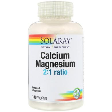Кальцій і магній, Calcium and Magnesium, Solaray, 180 капсул - фото