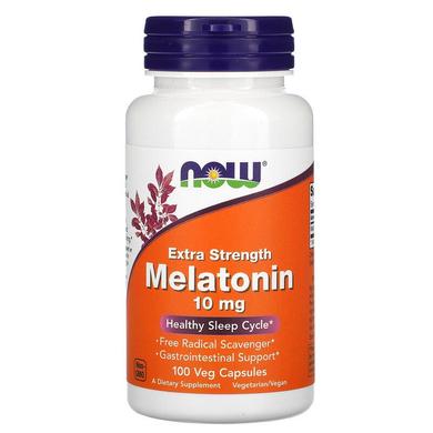 Мелатонін, Melatonin, Now Foods, 10 мг, 100 вегетаріанських капсул - фото