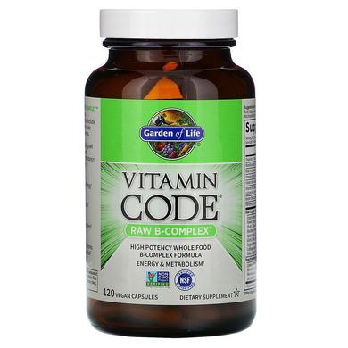 Сырые Витамины, Raw B-комплекс, Garden of Life, Vitamin Code, 120 капсул - фото