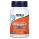 Омега-3 риб'ячий жир, Omega-3, Now Foods, молекулярно дистильований, 30 капсул, фото – 1