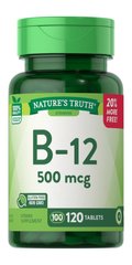 Вітамін B-12, Vitamin B-12 500 мкг, Nature's Truth, 120 таблеток - фото