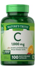 Витамин C + биофлаваноиды и шиповник, Nature's Truth, 1000 мг, 100 капсул - фото