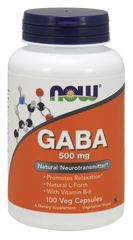 Гамма-аминомасляная кислота (GABA), Now Foods, 500 мг, 100 капсул - фото