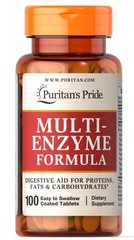 Энзимы, Multi Enzyme, Puritan's Pride, 100 таблеток - фото