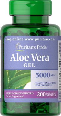 Алоэ вера, экстракт, Aloe Vera Extract, Puritan's Pride, 25 мг, 100 гелевых капсул - фото