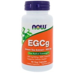 Зеленый чай EGCg (Green Tea), экстракт, Now Foods, 400 мг, 90 капсул - фото