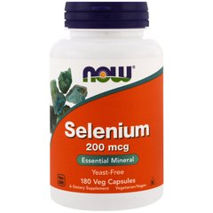 Селен (Selenium), Now Foods, 200 мкг, 180 капсул - фото