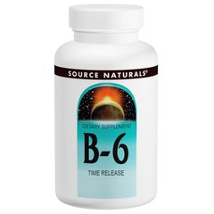 Витамин В6 (пиридоксин), Vitamin B-6, Source Naturals, 500 мг, 100 таблеток - фото
