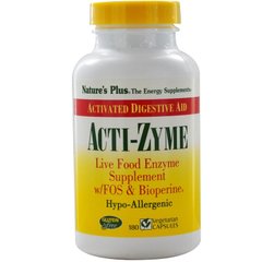 Энзимы для пищеварения, Acti-Zyme, Nature's Plus, 180 растительных капсул - фото