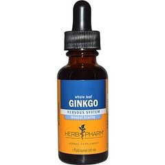 Гінкго, екстракт, Ginkgo, Herb Pharm, органік, 30 мл - фото