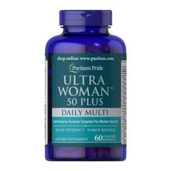 Мультивитамины для женщин 50+, Ultra Woman™ 50 Plus Multi-Vitamin, Puritan's Pride, 120 капсул - фото