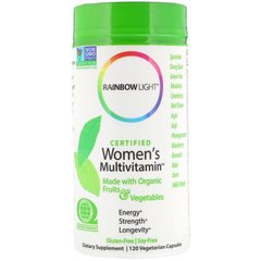 Мультивітаміни для жінок, сертифіковані, Certified Women's Multivitamin, Rainbow Light, 120 вегетаріанських капсул - фото