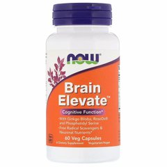 Витамины для памяти, Brain Elevate, Now Foods, 60 растительных капсул - фото