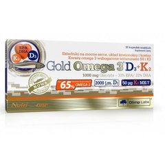 Омега-3 з вітаміном Д3 і вітаміном К, Gold Omega 3 D3 + K2, Olimp, 30 капсул - фото