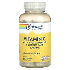 Вітамін С з біофлавоноїдами, Vitamin C, Solaray, концентрат, 1000 мг, 250 капсул - фото