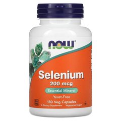Селен (Selenium), Now Foods, 200 мкг, 180 капсул - фото