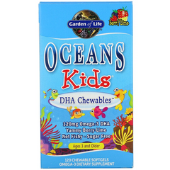 Рыбий жир для детей, Oceans Kids, DHA, Garden of Life, 120шт - фото