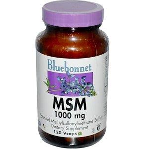 МСМ, MSM, Bluebonnet Nutrition, 1000 мг, 120 капсул - фото