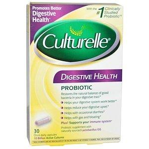 Пробиотики для здоровья пищеварительной системы, Digestive Health Probiotic, Culturelle, 30 капсул - фото