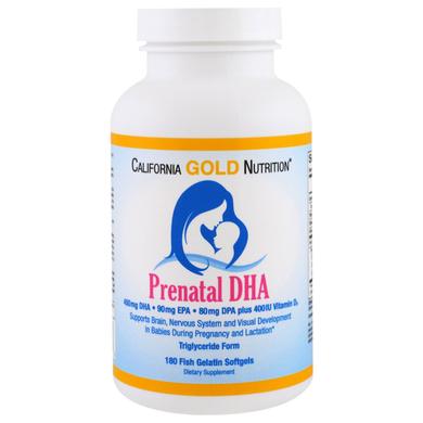 DHA для беременных, Prenatal DHA, California Gold Nutrition, 450 мг, 180 капсул - фото