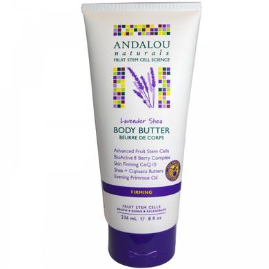 Масло для тела лаванда и ши, Body Butter, Andalou Naturals, укрепляющее, 236 мл - фото