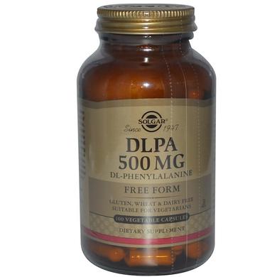 Фенілаланін, DLPA, Solgar, 500 мг, 100 капсул - фото