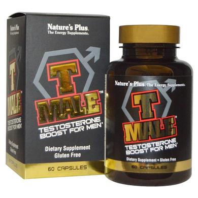 Формула для тестостерона, T Male Testosterone For Men, Nature's Plus, 60 капсул - фото