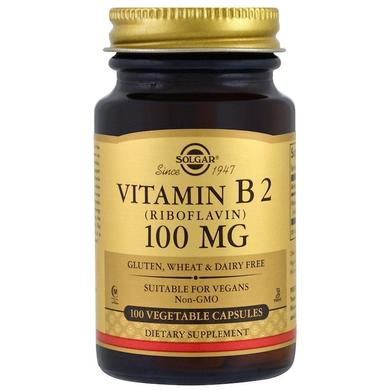 Рибофлавін, Vitamin B2, Solgar, 100 мг, 100 капсул - фото