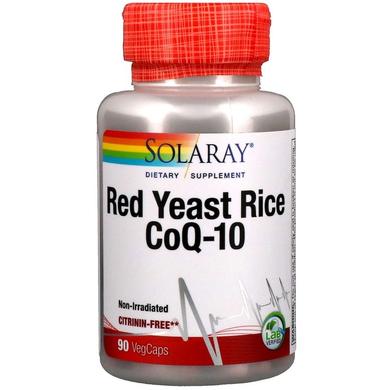 Красный дрожжевой рис + коэнзим Q10, Red Yeast Rice + CoQ-10, Solaray, 90 капсул - фото