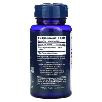 Дегидроэпиандростерон, DHEA, Life Extension, 25 мг, 100 растворимых таблеток - фото